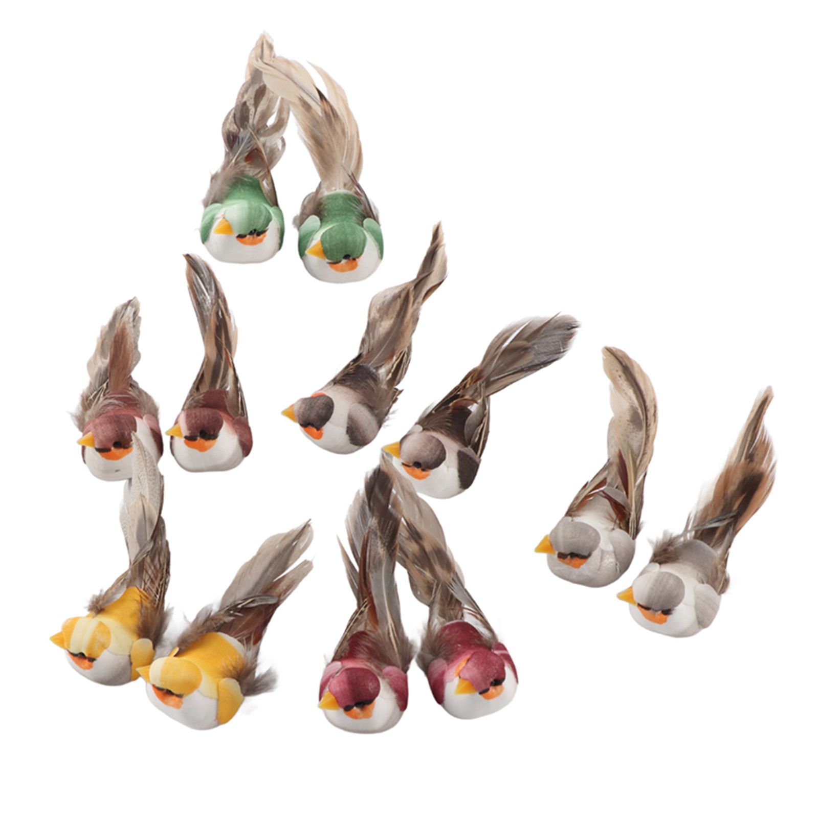 12Pcs Simulation Foam Bird Artificial Bird Decor with Clip Fixing Home Garden view 9