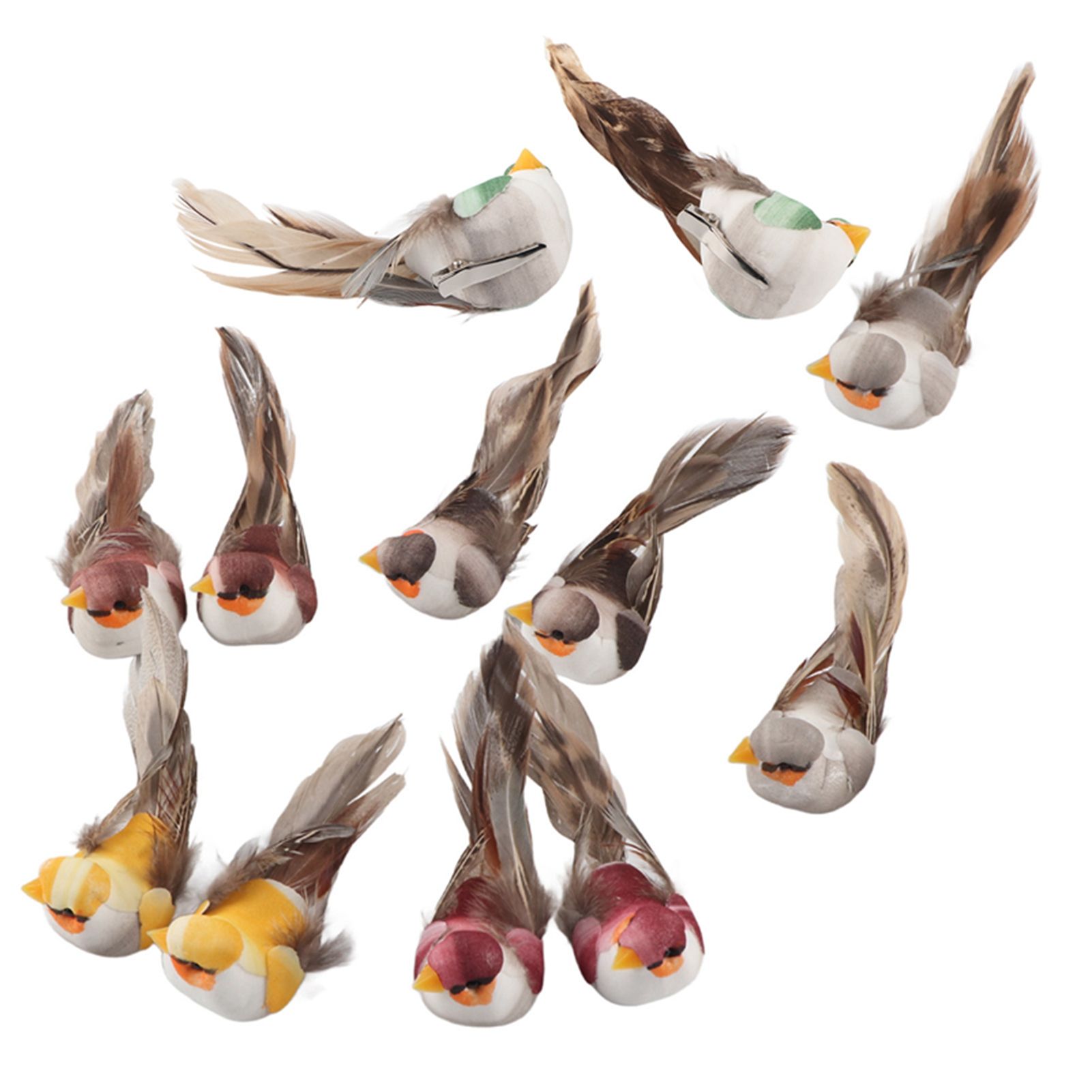 12Pcs Simulation Foam Bird Artificial Bird Decor with Clip Fixing Home Garden view 10