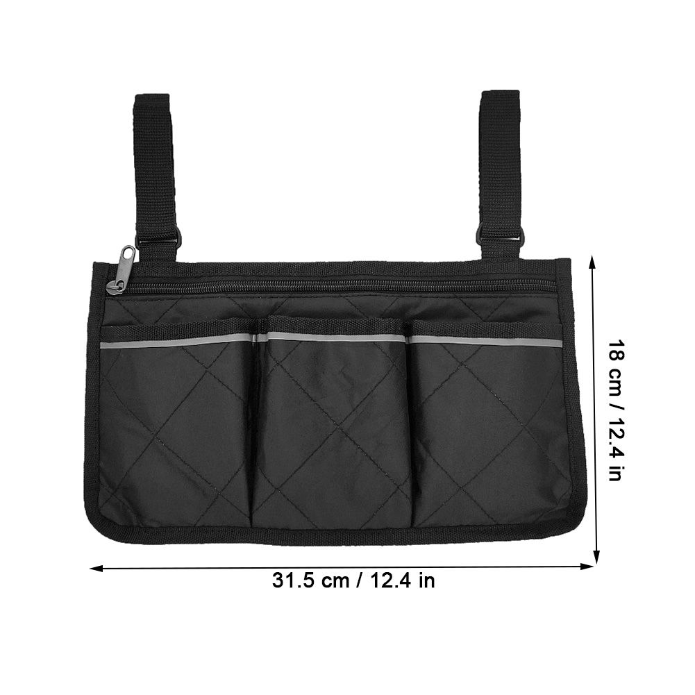 Multiple Pockets Large Capacity Wheelchair Armrest Side Bag Wheelchair Storage view 10