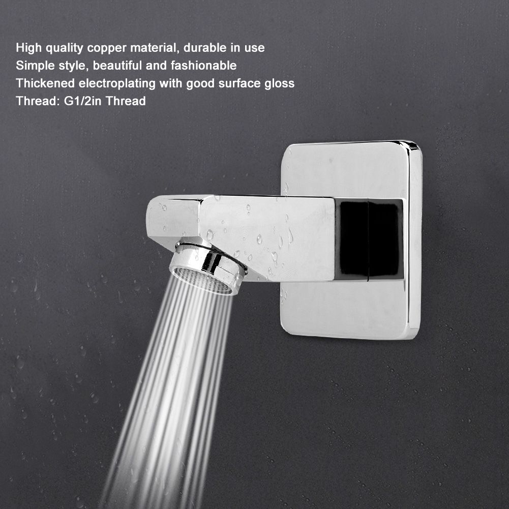G1/2in Thread Copper Square Shape Concealed Installation Shower Faucet Spout view 8