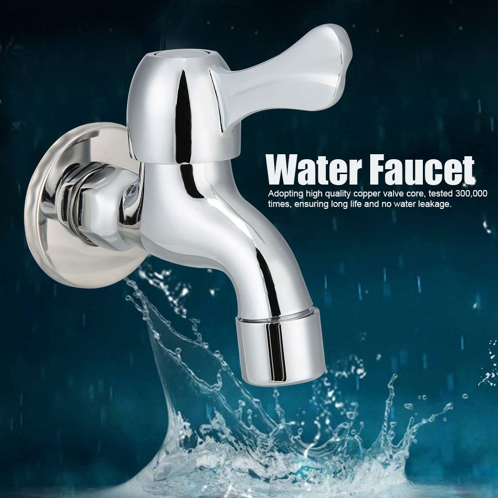 G1/2in Copper Single Cold Quick Open Small Faucet Washing Machine Mop Pool view 7