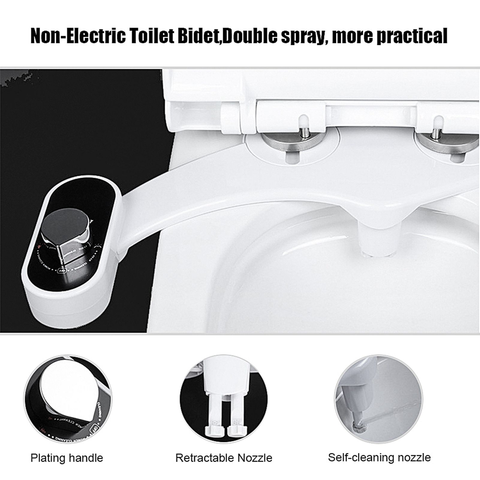 Dual Nozzle Single Cold Water Toilet Bidet Sprayer NonElectric Toilet view 7
