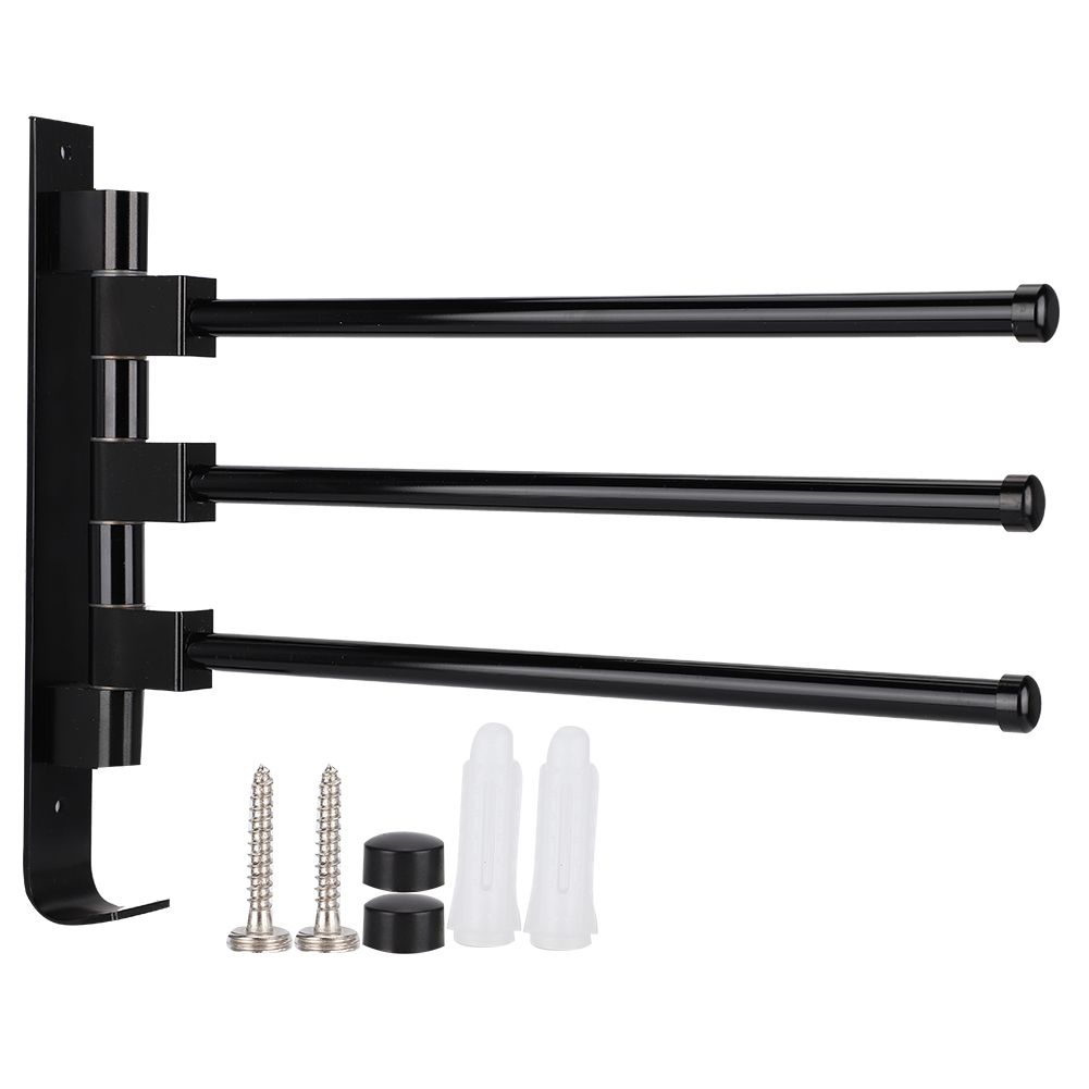 Home Hotel Bathroom Space Aluminum Moveable Multiple Rod Towel Rack Holder view 2