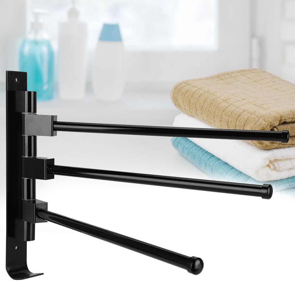 Home Hotel Bathroom Space Aluminum Moveable Multiple Rod Towel Rack Holder view 5