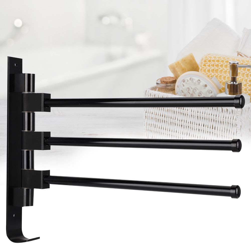 Home Hotel Bathroom Space Aluminum Moveable Multiple Rod Towel Rack Holder view 6