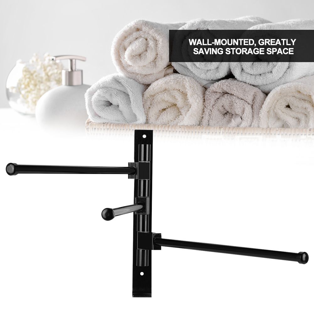 Home Hotel Bathroom Space Aluminum Moveable Multiple Rod Towel Rack Holder view 8