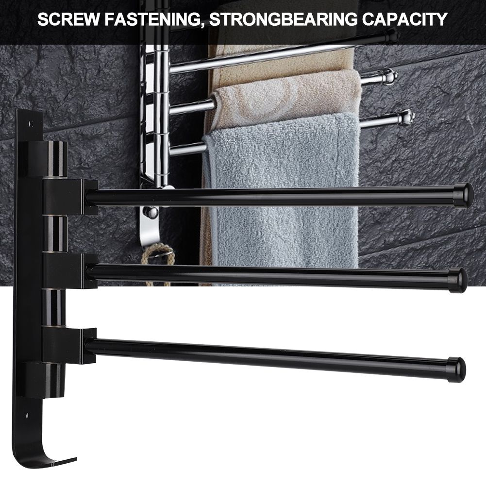 Home Hotel Bathroom Space Aluminum Moveable Multiple Rod Towel Rack Holder view 9
