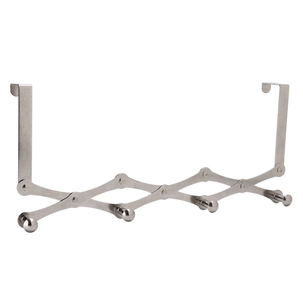 Stainless Steel Over the Door Hooks Telescopic Folding Hat Backpack Hanger view 4