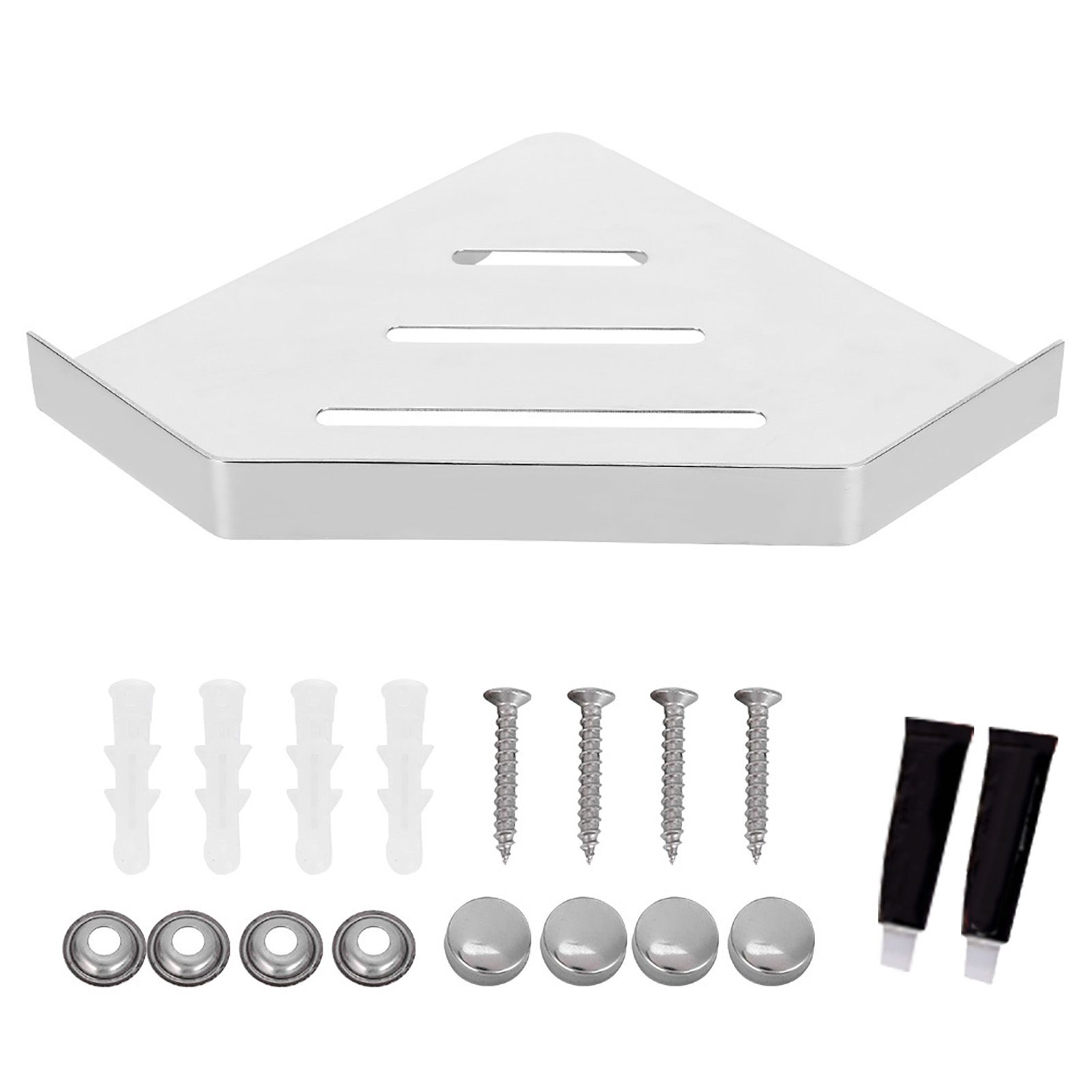 Wall Mounted Shower Corner Shelf Storage Rack Organizer Holder Container for view 2