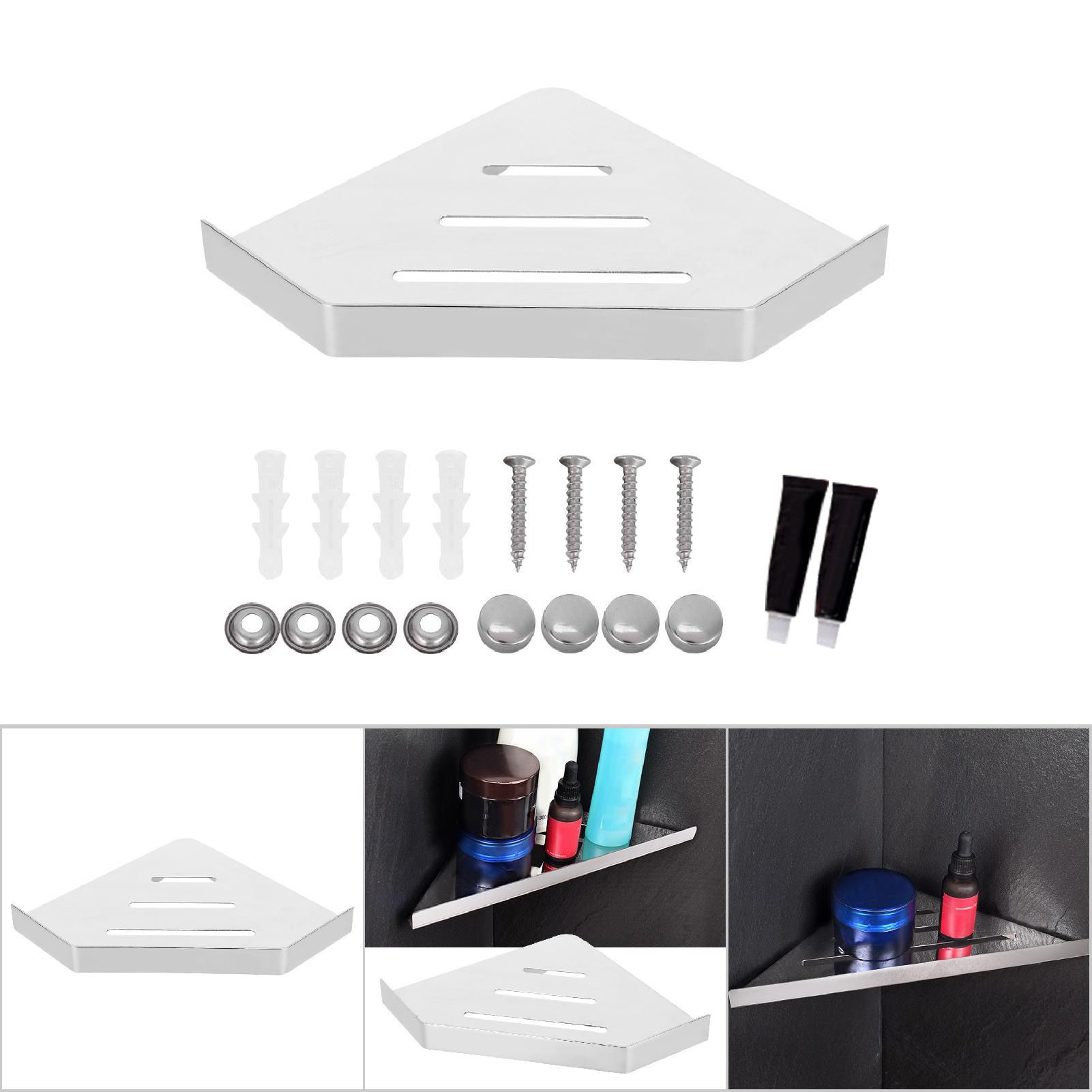 Wall Mounted Shower Corner Shelf Storage Rack Organizer Holder Container for view 9