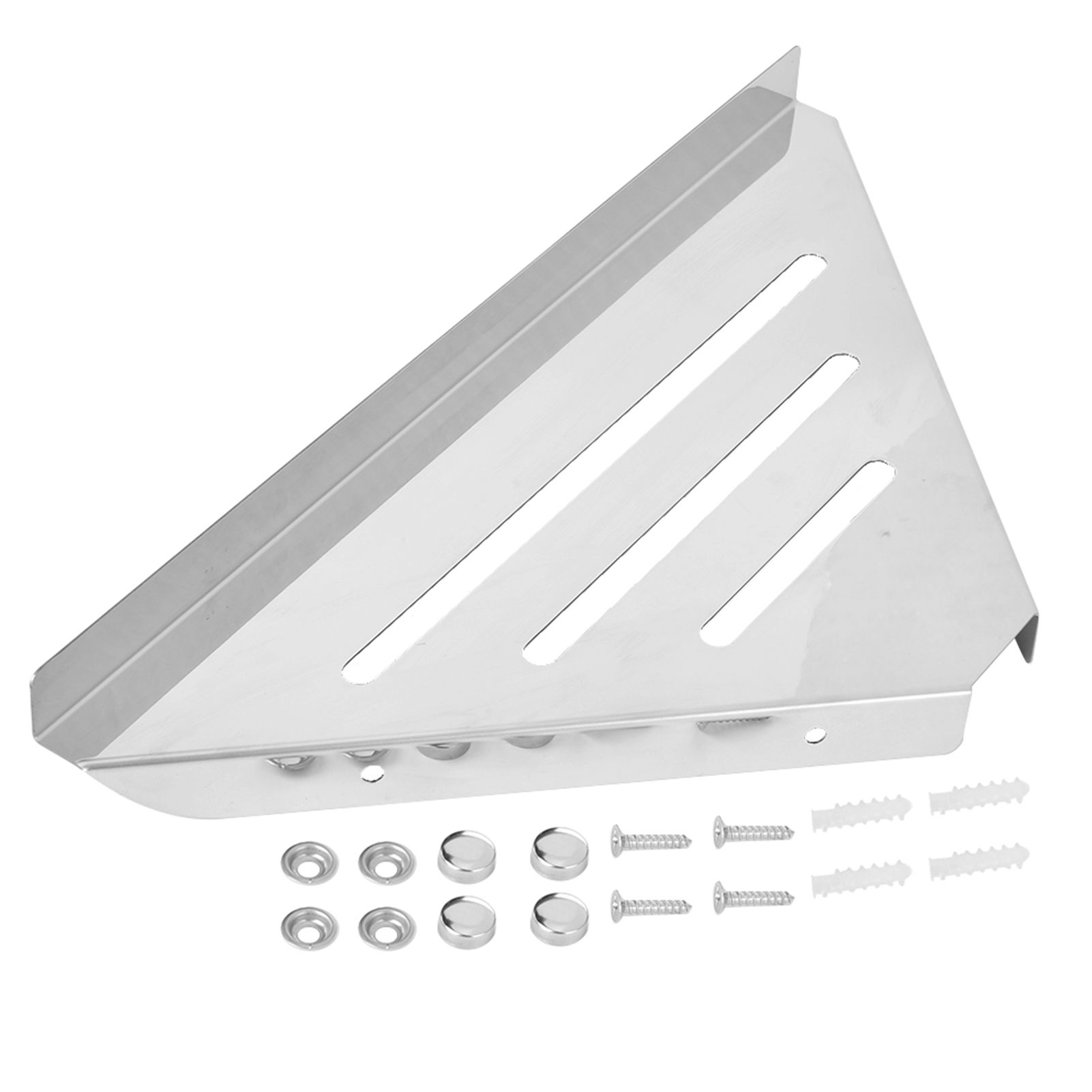 Stainless Steel Triangular Storage Shelf Shower Corner Shelf Rack Organizer view 2