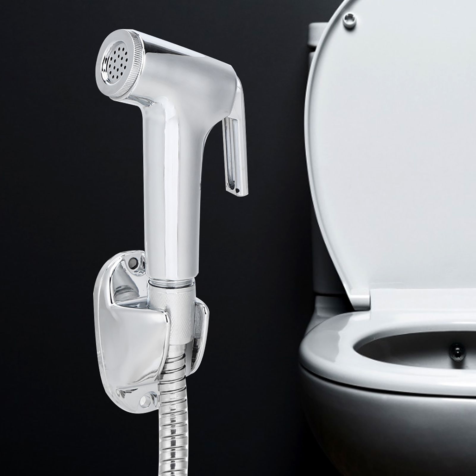 3Pcs/Set Electroplating Bidet Sprayer Spray Head Bracket Hose Kit Bathroom view 7