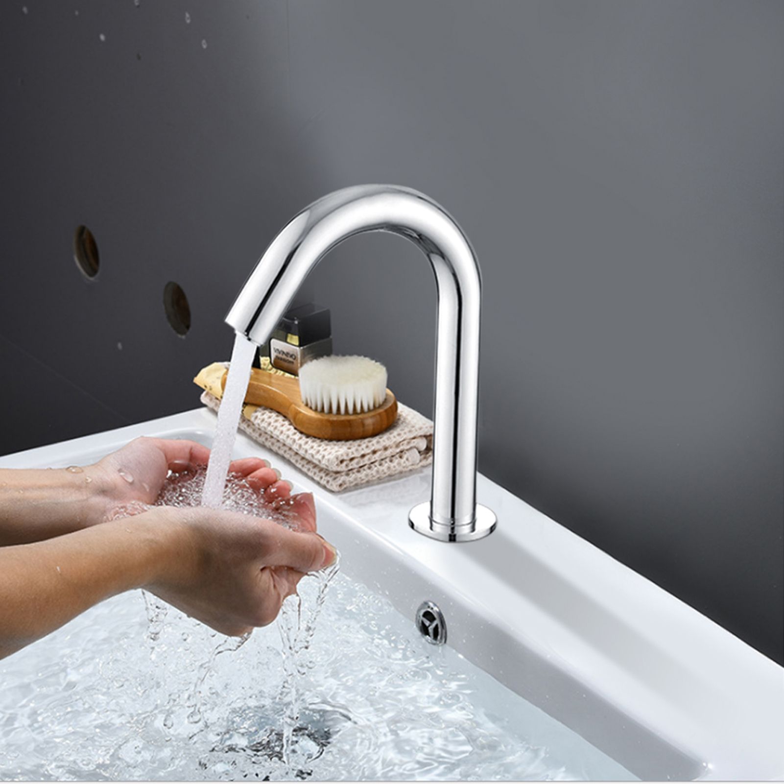 G1/2in Thread Automatic Induction Sensor Water Faucet Infrared Single Cold Tap