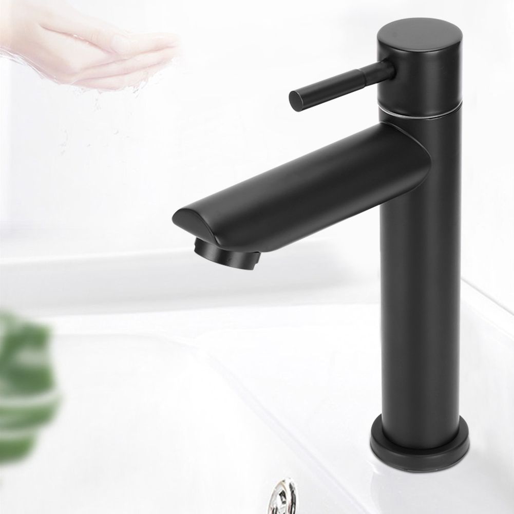 Black Stainless Steel Single Cold Basin Water Faucet Home Bathroom Water Tap