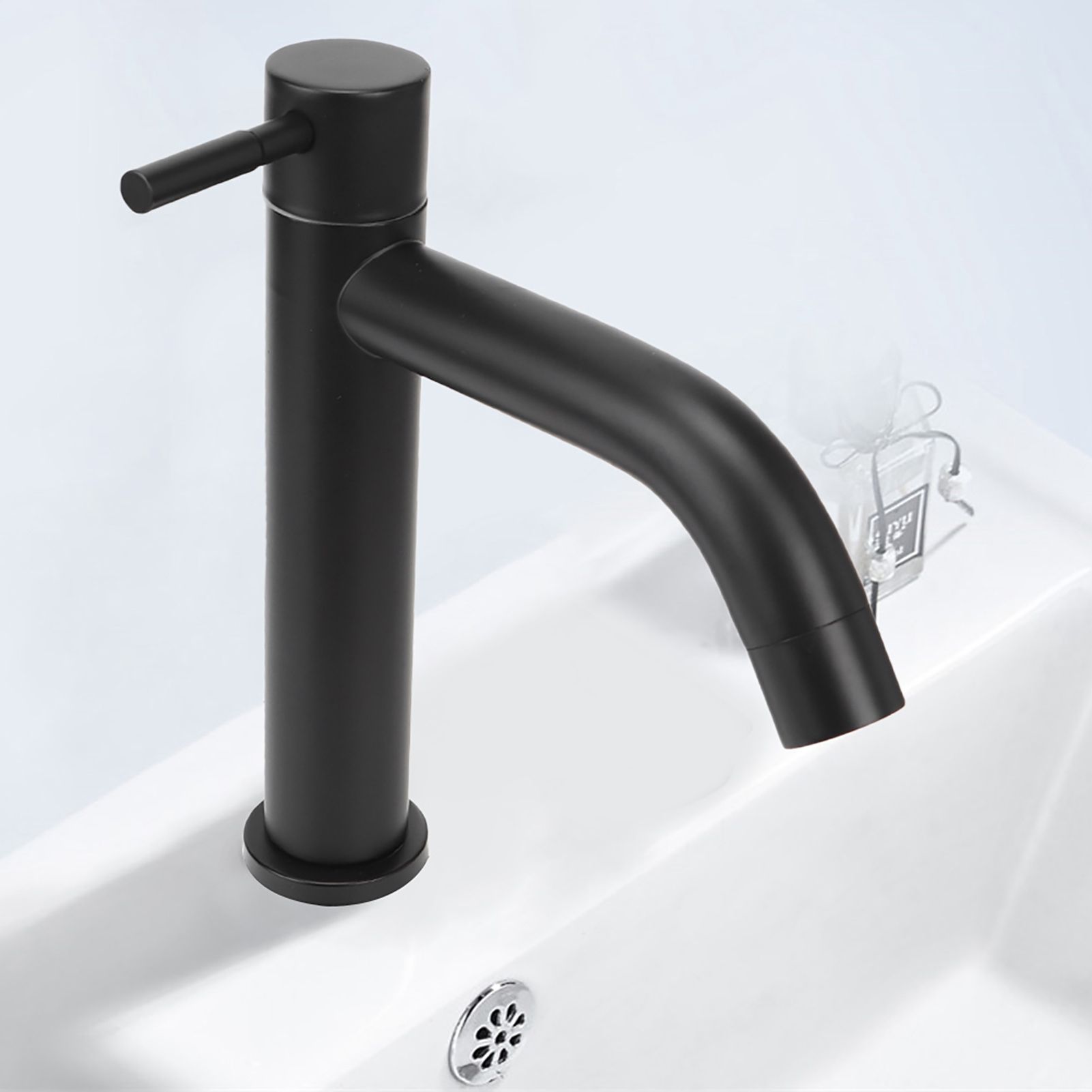 Stainless Steel Bathroom Basin Sink Faucet Single Cold Water Tap Faucet with Hose view 6
