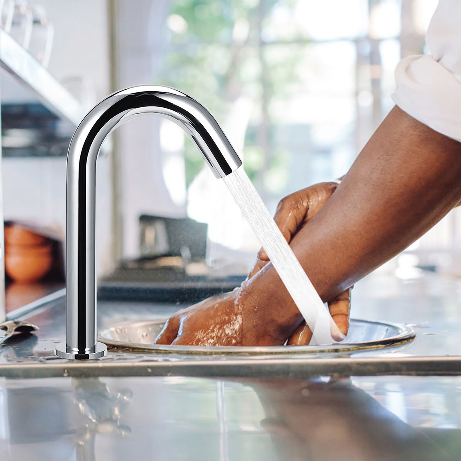 G1/2in Automatic Infrared Induction Sensor Faucet Hot and Cold Water Tap for