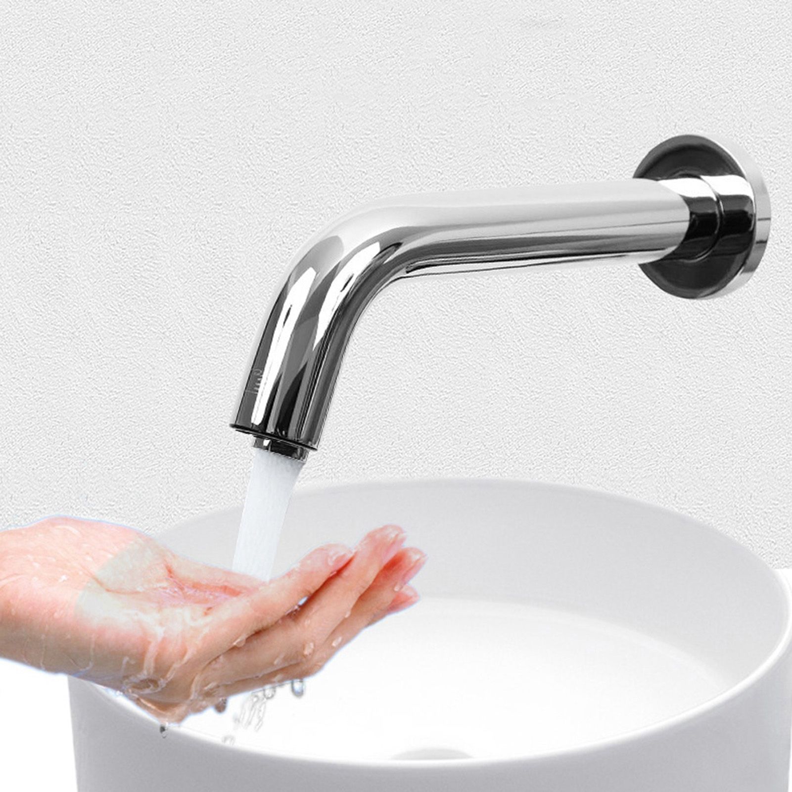 G1/2in Wall Stainless Steel Infrared Induction Sensor Water Faucet Hot and view 3