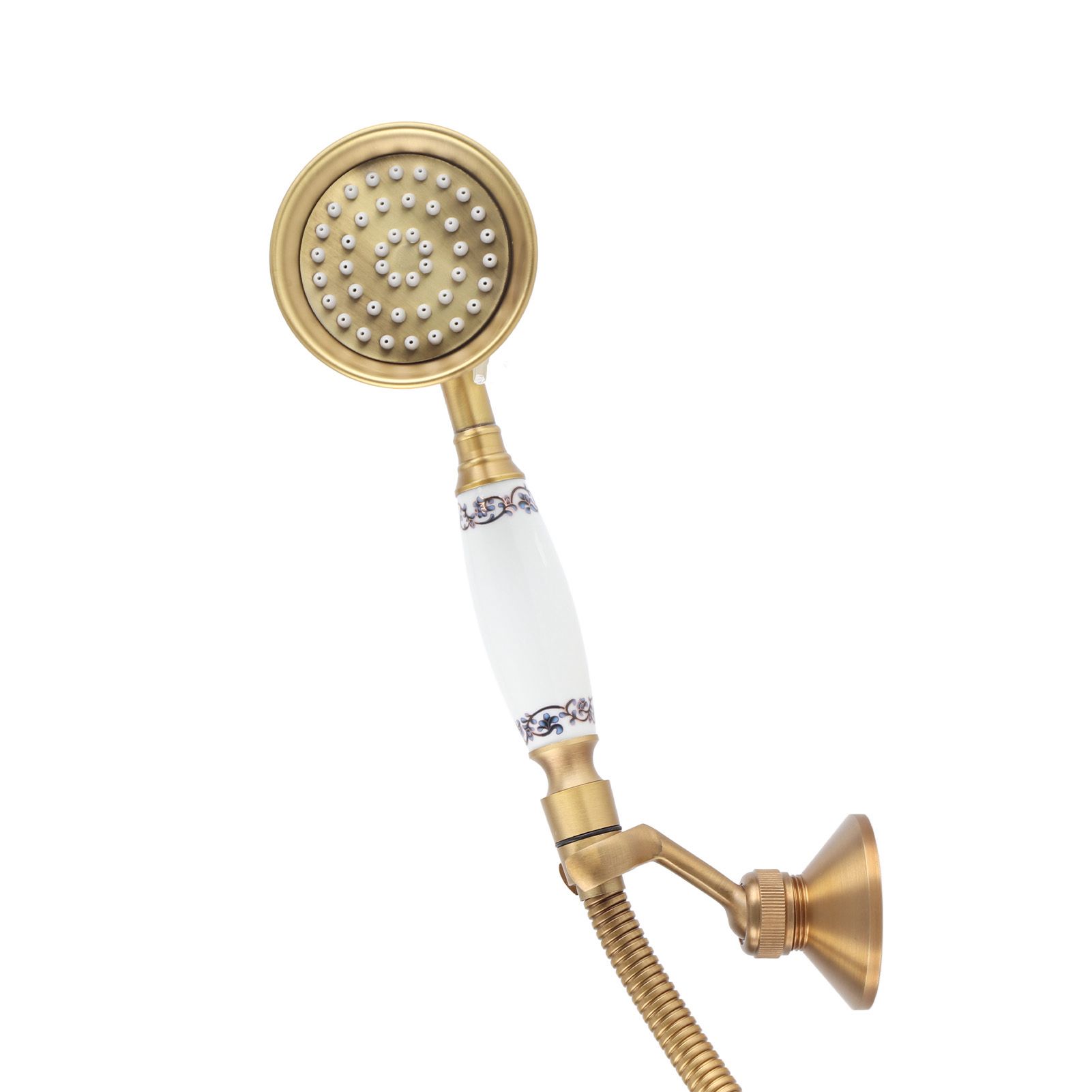 Vintage Style Copper Shower Head Sprayer Hose Kit Concealed Installation view 6