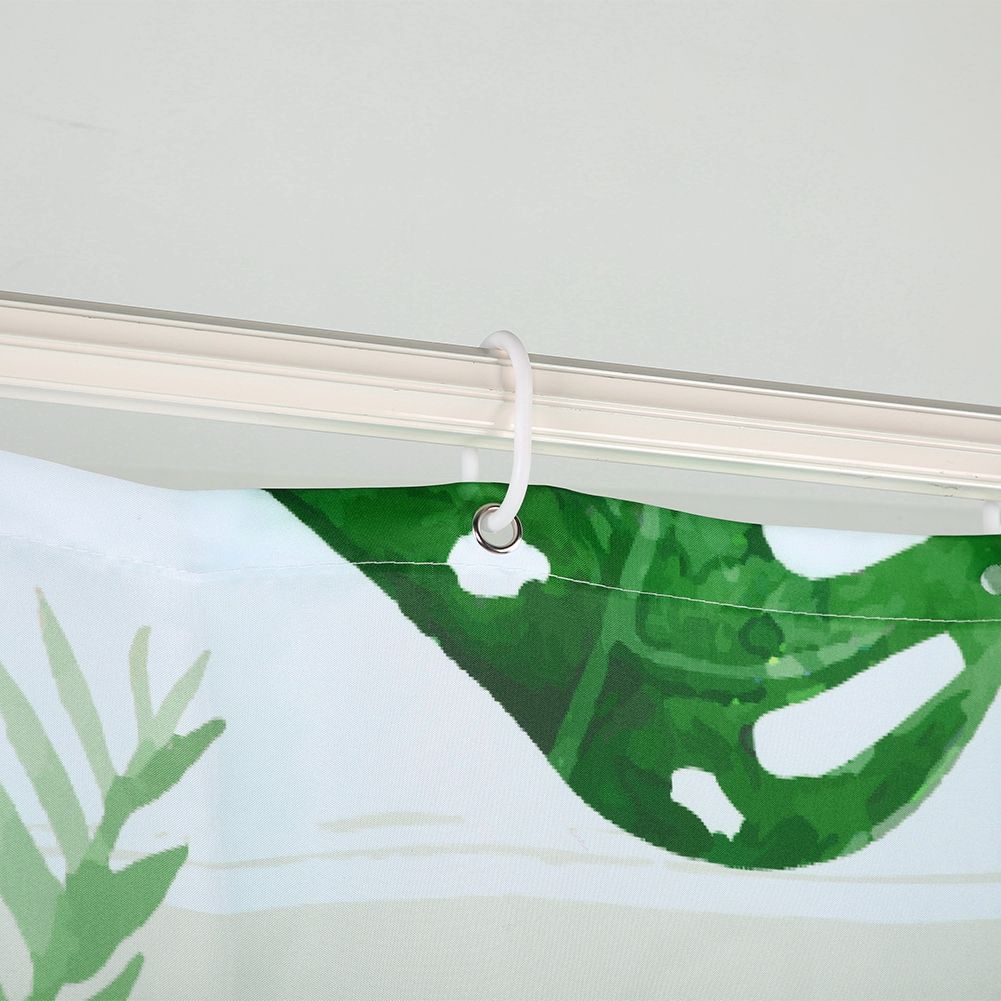 Unique Plant Leaves Pattern Shower Curtain Waterproof Mildew Proof Bathroom view 11