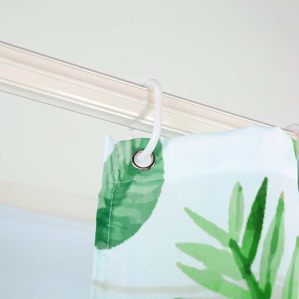 Unique Plant Leaves Pattern Shower Curtain Waterproof Mildew Proof Bathroom view 12
