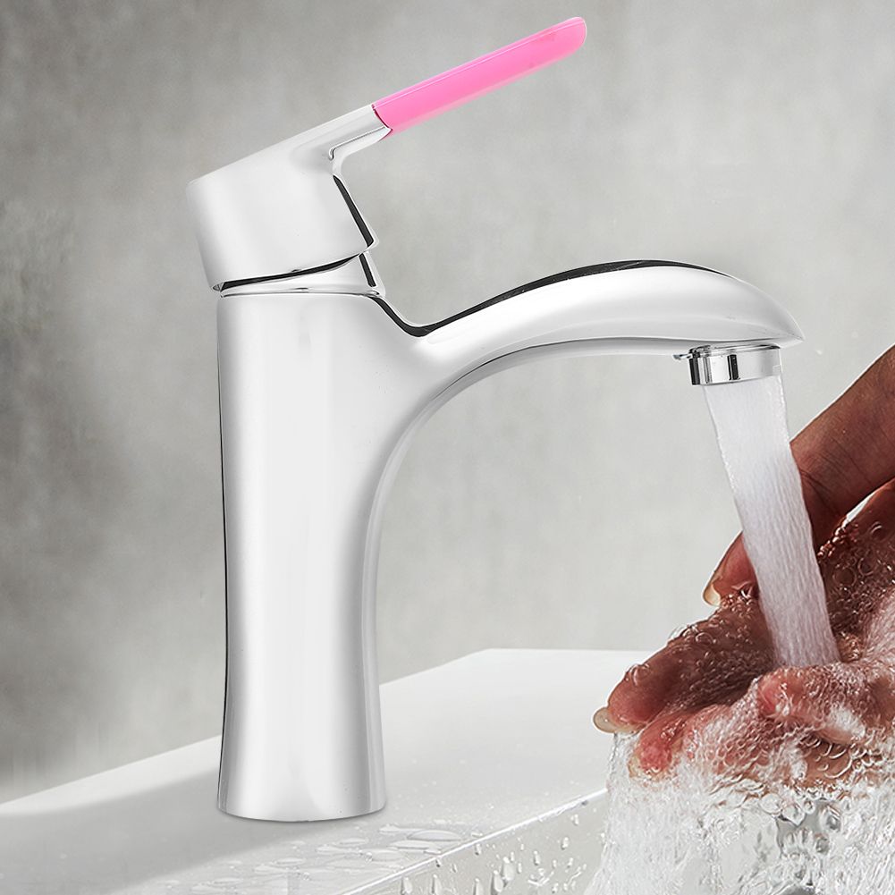 Modern and Simple Style Copper Undercounter Basin Faucet Hot and Cold Water view 3