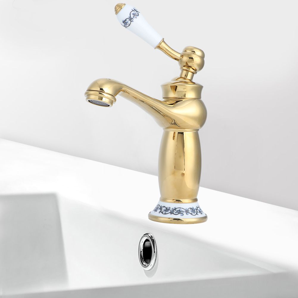 Stylish Antique Gold Brass Basin Faucet Hot and Cold Water Tap for Hotel Home view 6