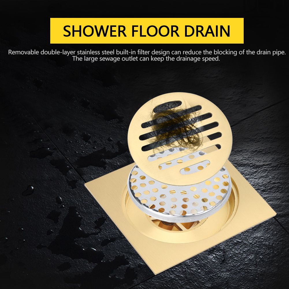 Household Brass Anti Odor Shower Floor Drain Bathroom Water Drainer Hardware view 8