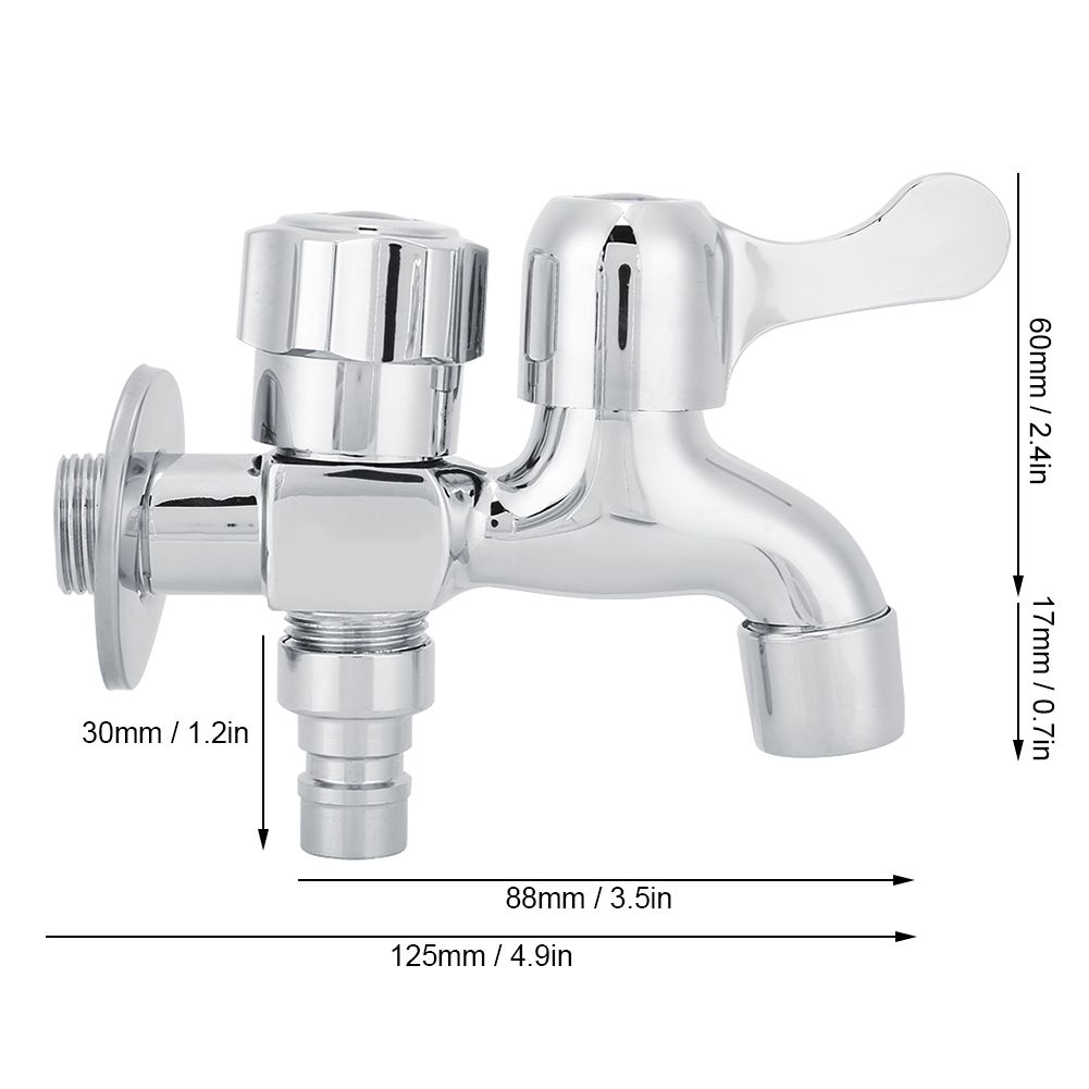 G1/2in Copper Electroplating Washing Machine Faucet Dual Use Water Tap for view 10