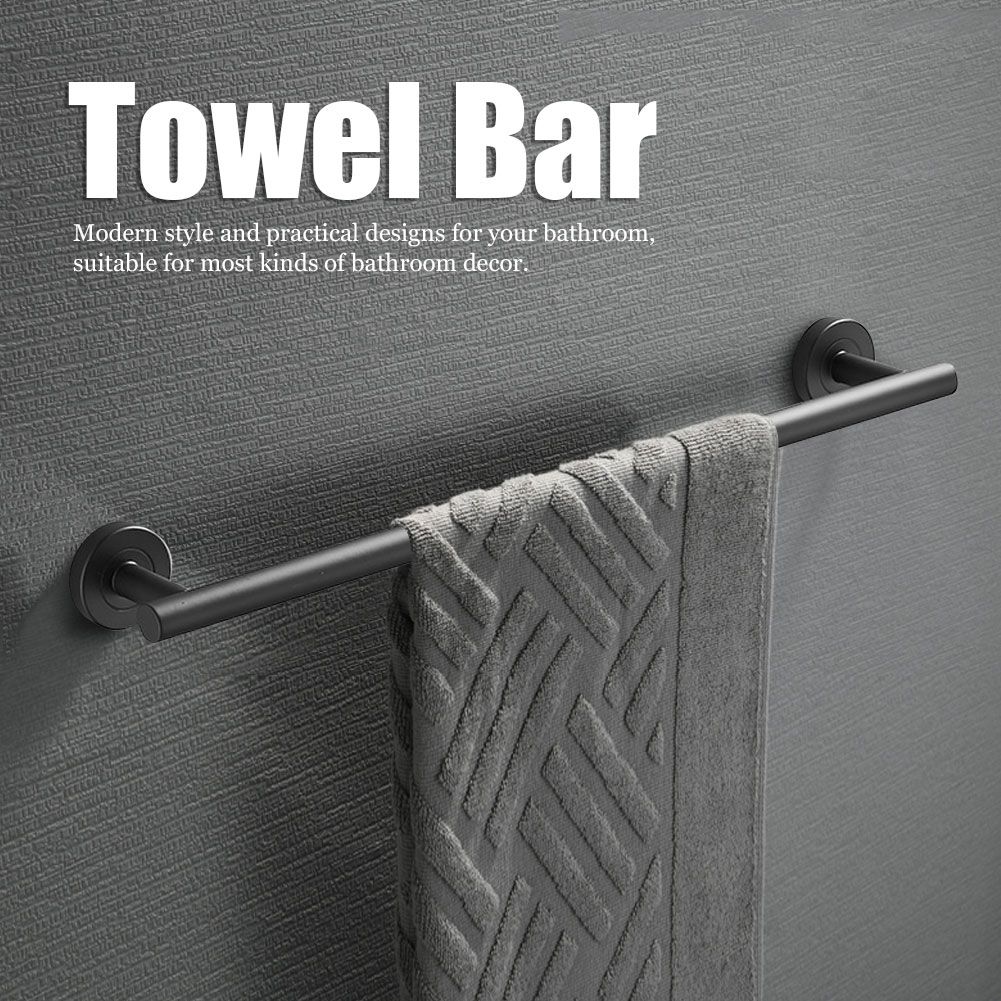 Stainless Steel Towel Bar Wall Mounted Single Towel Rack Hanger Bathroom Accessory view 9