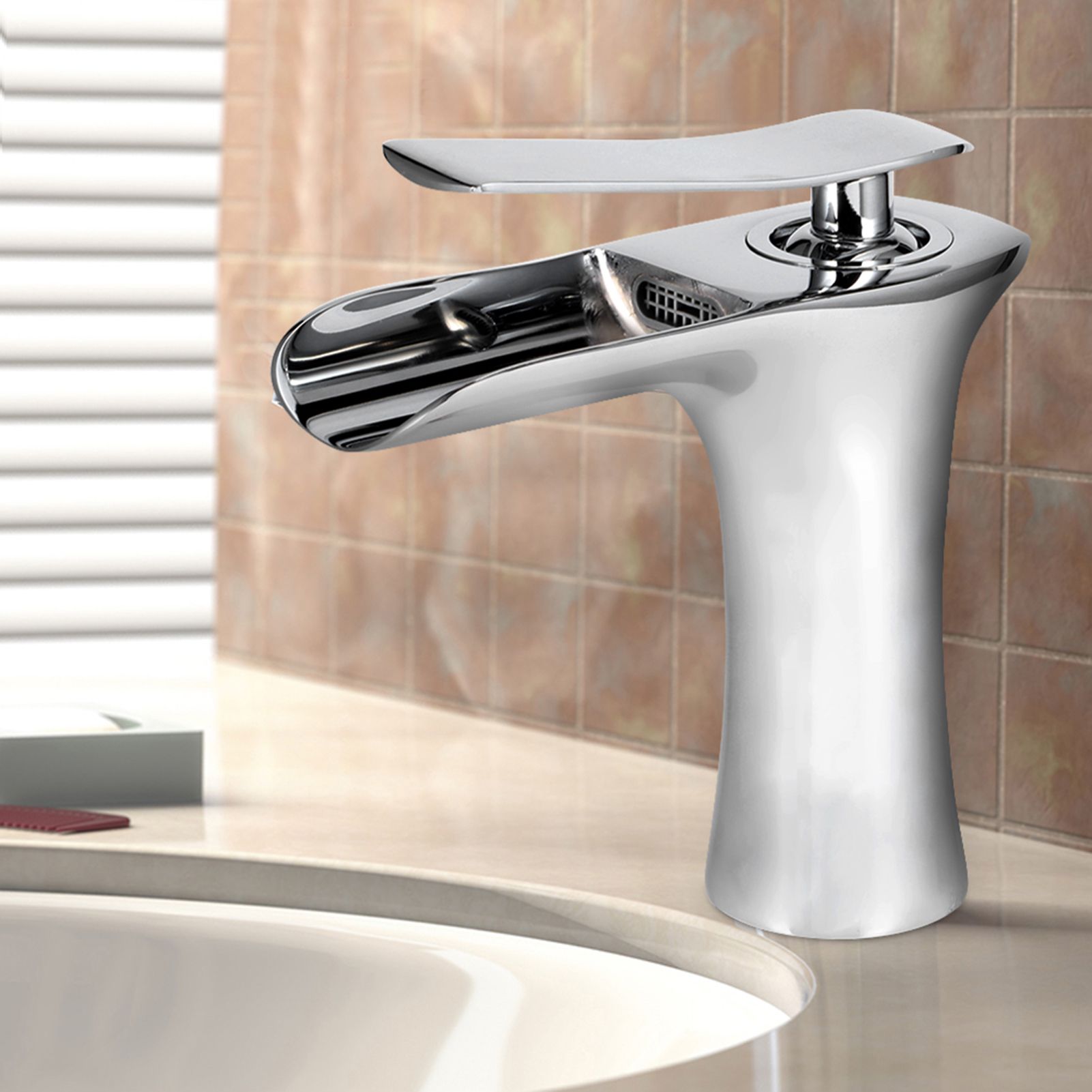 Household Lead Free Copper Basin Water Faucet Kit Hot Cold Water Tap Bathroom view 3