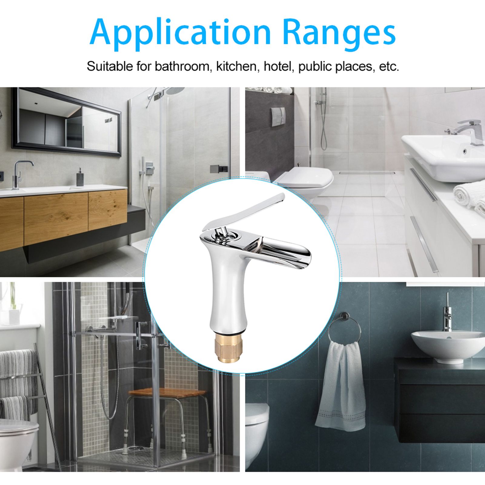 Household Lead Free Copper Basin Water Faucet Kit Hot Cold Water Tap Bathroom view 8