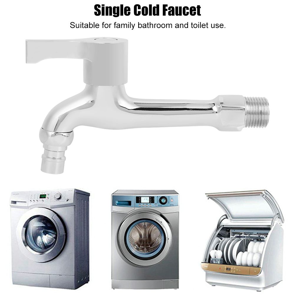 G1/2in Copper Electroplating Single Cold Faucet Washing Machine Faucet Tap for view 7
