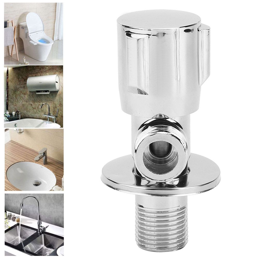 Thread G1/2in Copper Triangular Angle Valve Water Stop Valve Bathroom Kitchen view 6
