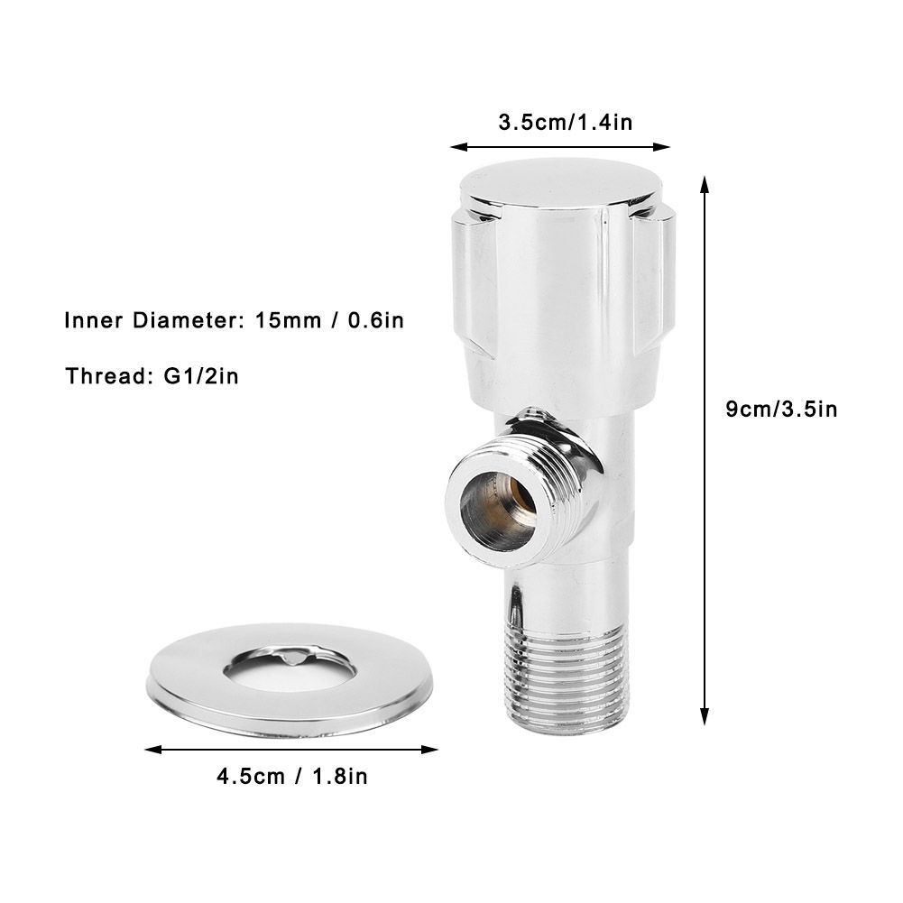 Thread G1/2in Copper Triangular Angle Valve Water Stop Valve Bathroom Kitchen view 9
