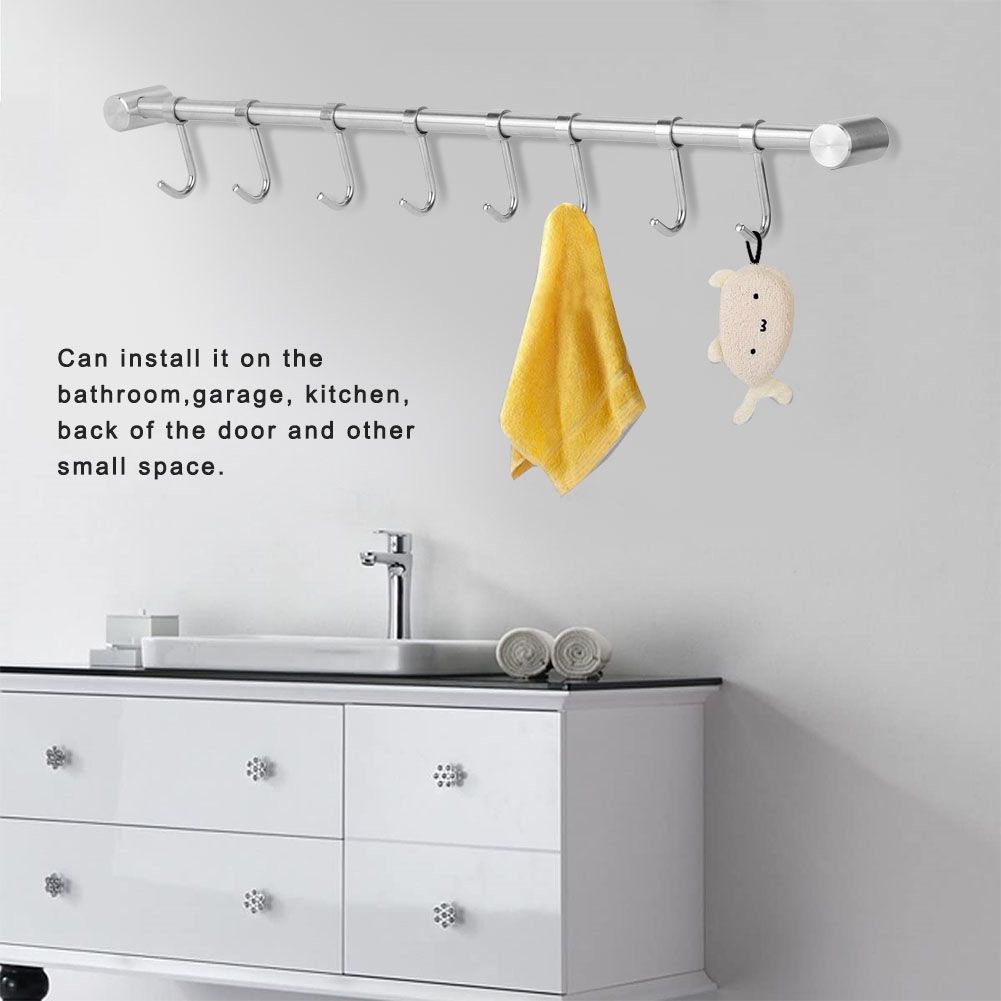 Stainless Steel Wall Hook Hanger Coat Robe Towel Hat Clothes Rack for Kitchen view 8