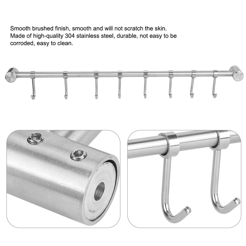 Stainless Steel Wall Hook Hanger Coat Robe Towel Hat Clothes Rack for Kitchen view 10