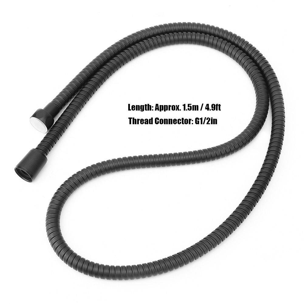 1.5m Matte Black High Pressure Stainless Steel Flexible Shower Hose Pipe view 9
