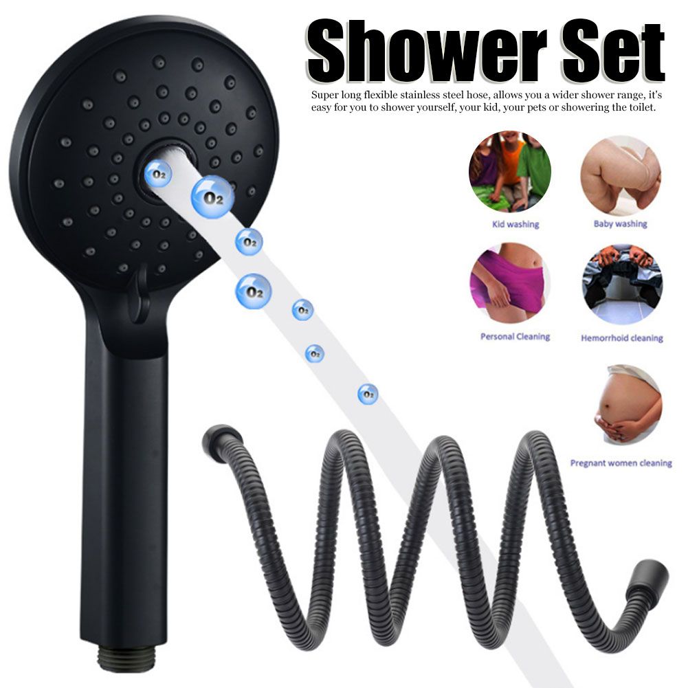 Matte Black Handheld Showerhead with Showerhead Holder Bracket Hose Bathroom Tools view 11