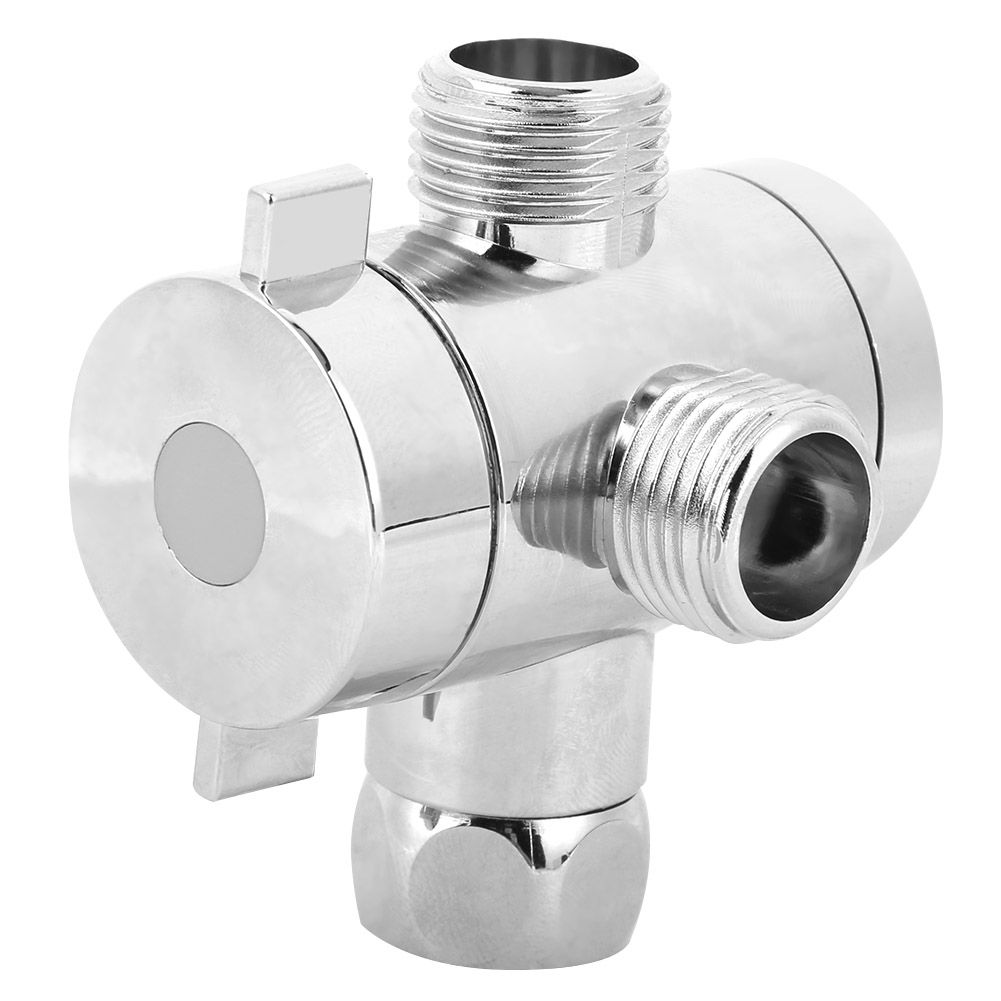 Multifunction G1/2 3‑Way Bath Shower Diverter Valve with Shower Head Holder view 2