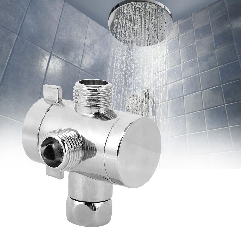 Multifunction G1/2 3‑Way Bath Shower Diverter Valve with Shower Head Holder view 9