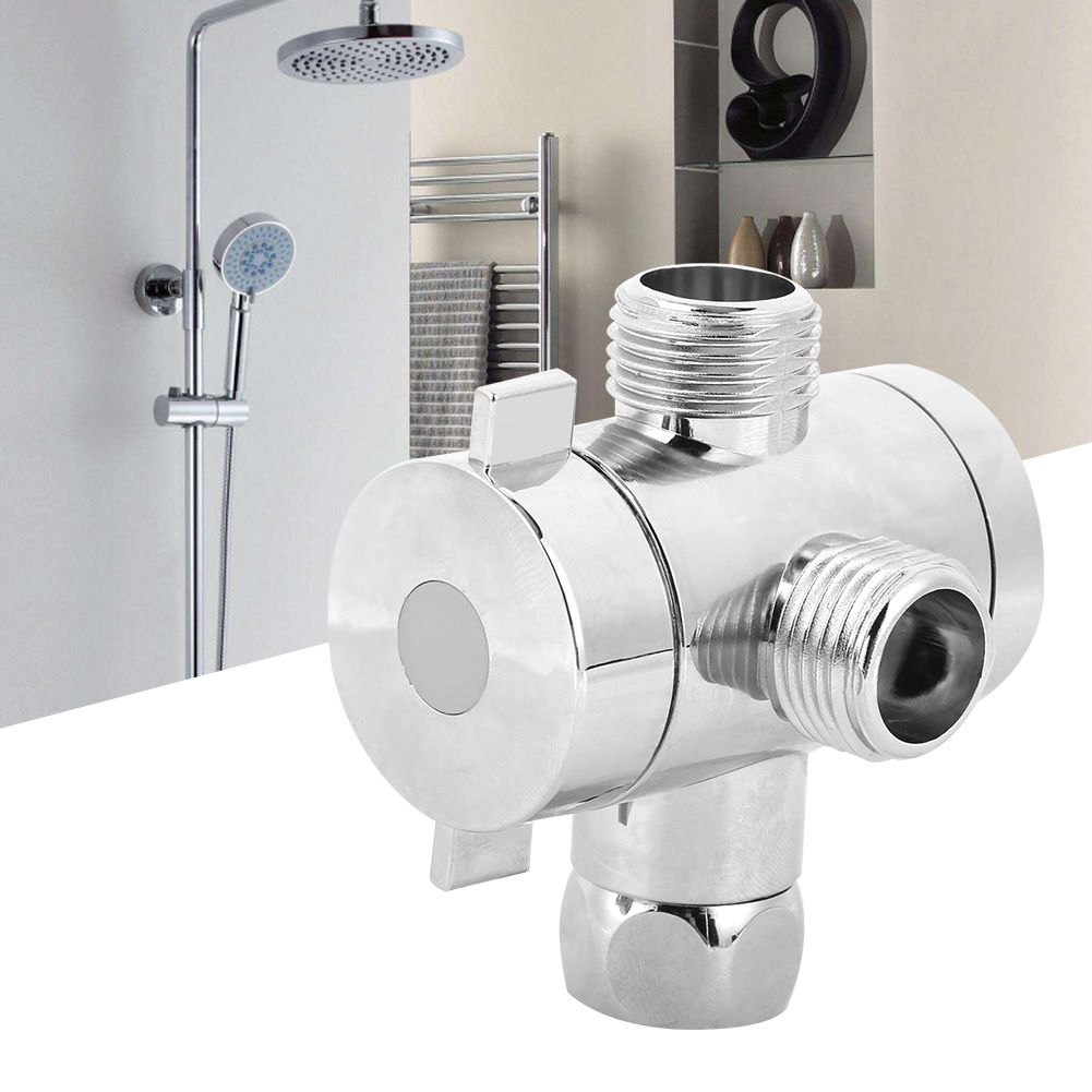 Multifunction G1/2 3‑Way Bath Shower Diverter Valve with Shower Head Holder view 10