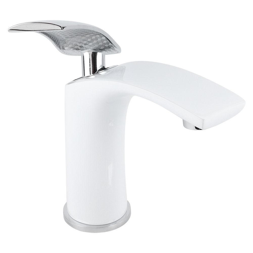 White Paint Washbasin Faucet Hot and Cold Bathroom Hardware Basin Water Tap view 7
