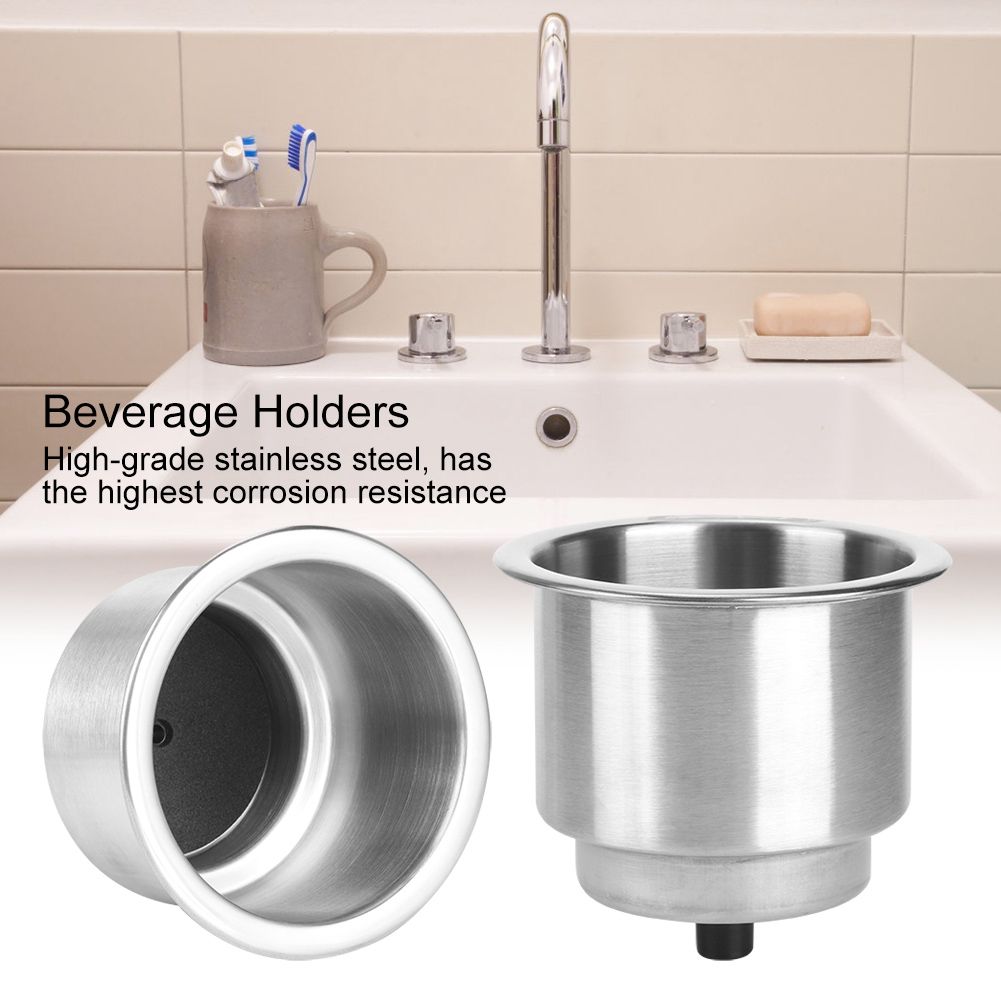 2Pcs Silver Stainless Steel Beverage Rack Bottle Holders Cup Stand Boat Supplies view 11