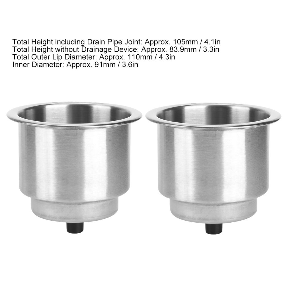 2Pcs Silver Stainless Steel Beverage Rack Bottle Holders Cup Stand Boat Supplies view 12