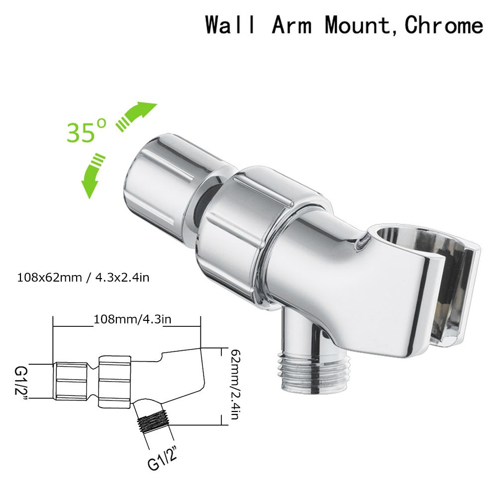 American Style Bath Shower Diverter Handheld Shower Head Adjustable Bracket view 12