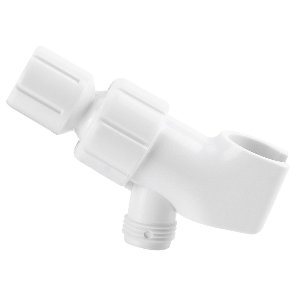 Universal White Shower Diverter Adjustable HandHeld Shower Bracket Adapter view 2
