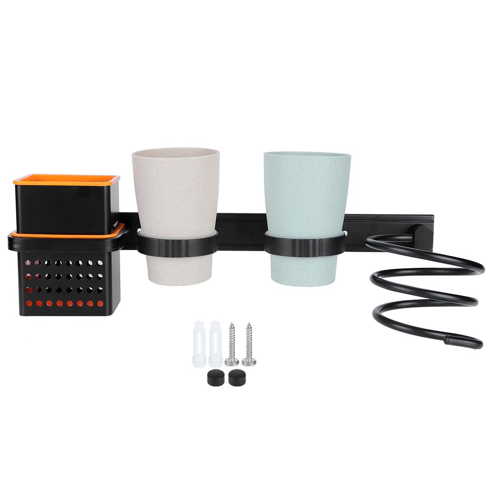 Multifunctional Space Aluminum Bathroom Storage Rack Hair Dryer Toothbrush Holder view 2