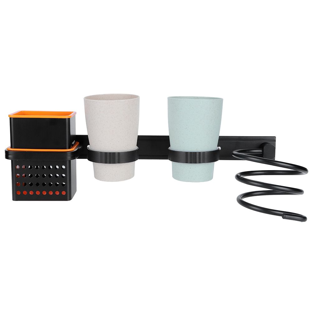 Multifunctional Space Aluminum Bathroom Storage Rack Hair Dryer Toothbrush Holder view 3