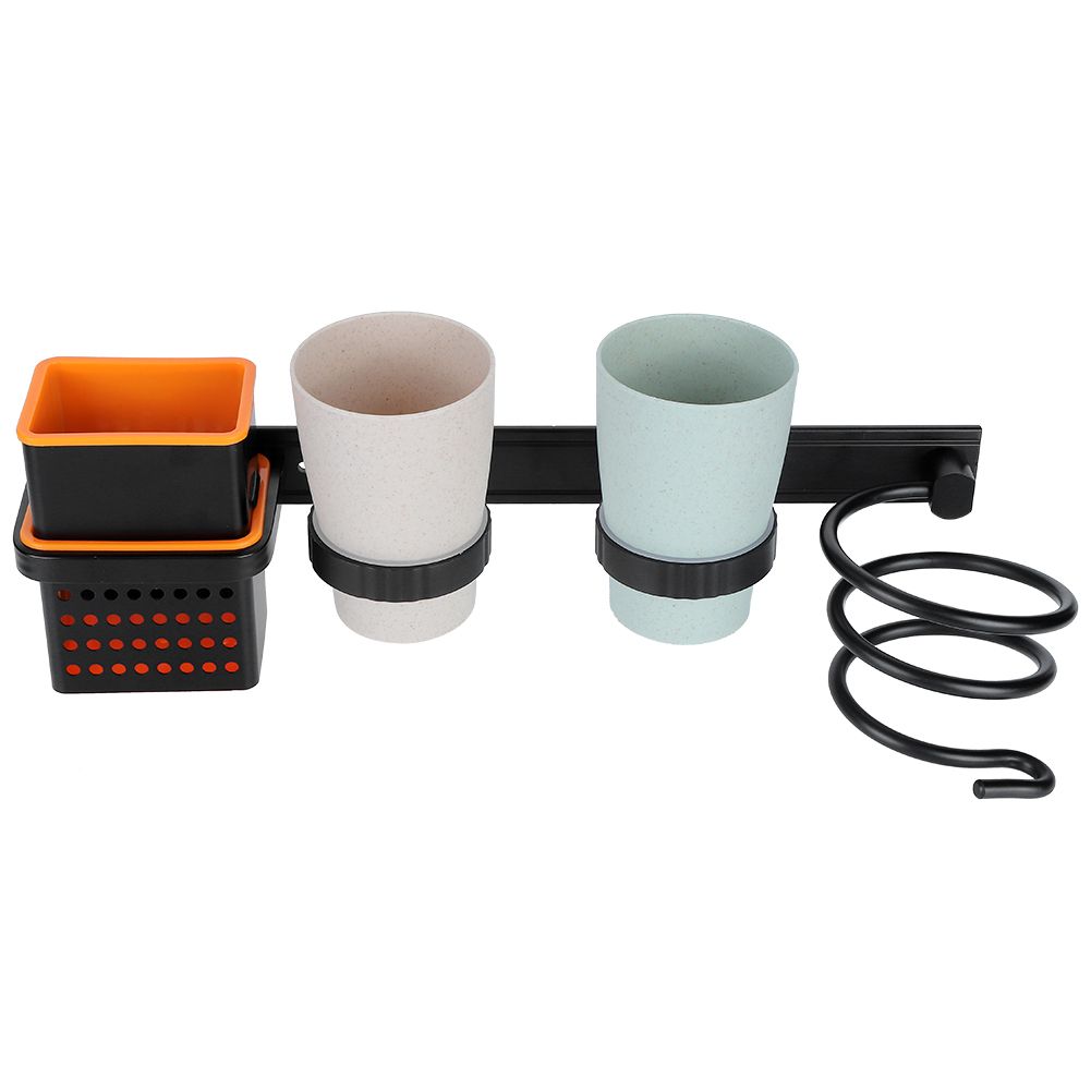 Multifunctional Space Aluminum Bathroom Storage Rack Hair Dryer Toothbrush Holder view 4