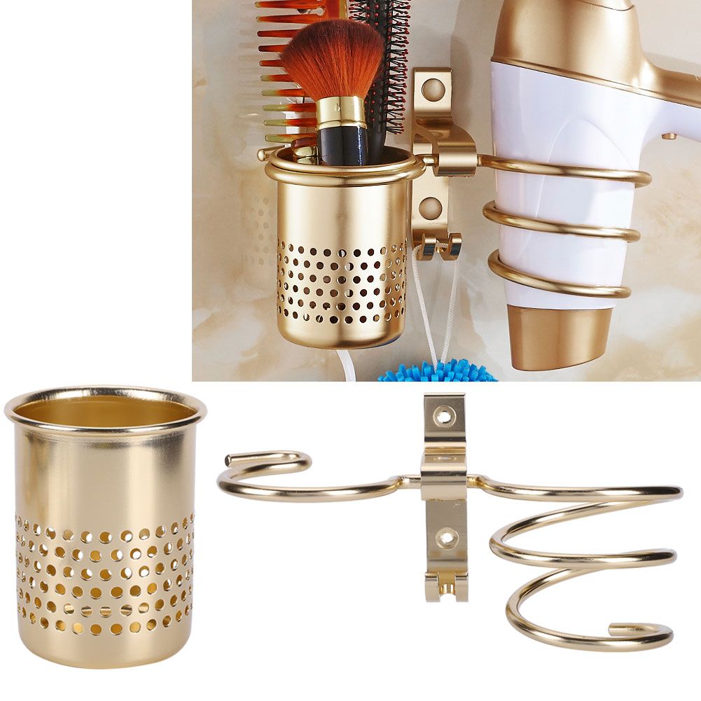Space Aluminum Wall Mounted Hair Dryer Holder Spiral Hair Care Tools Hanging view 9